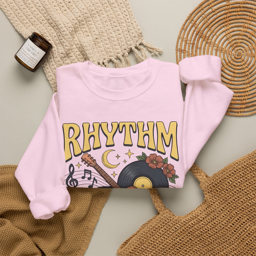 Electric Guitar Records Sweatshirt Music Bouquet Gift Women Free Spirit Sweatshirt Guitar Sweatshirt Music Fan Bohemian Sweatshirt Floral Graphic Old School
