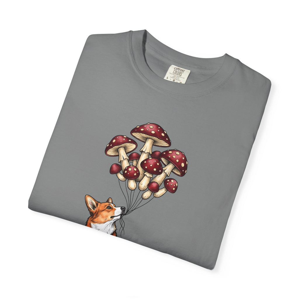 Corgi Puppy T-Shirt Dog Outdoors Gift Women Floral T-Shirt Puppy T-Shirt Dog Fan Canine Graphic Outdoorsy Design Antique Toadstool T-Shirt