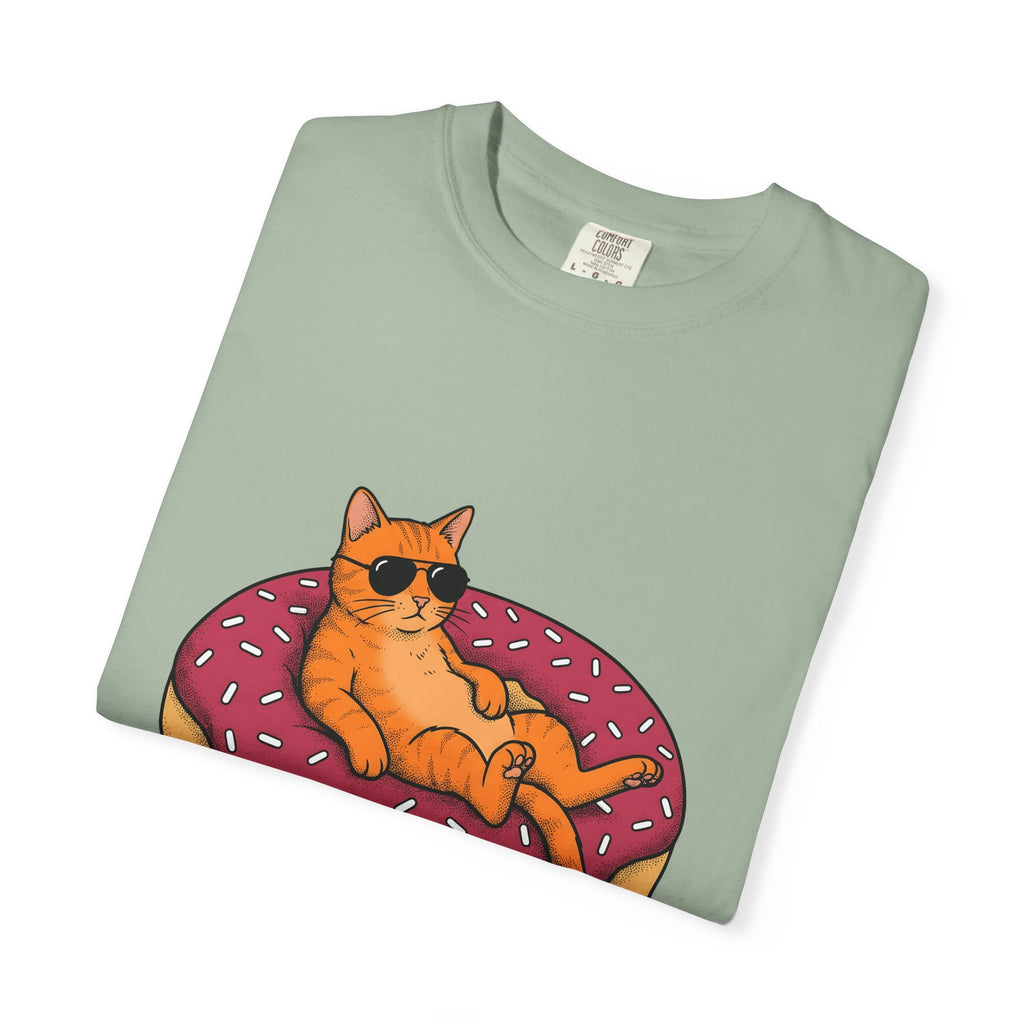 Feline Donut T-Shirt Cat Cuisine Gift Women Animated T-Shirt Cat T-Shirt Cat Fan Kitty T-Shirt Food Graphic Classic Glasses T-Shirt