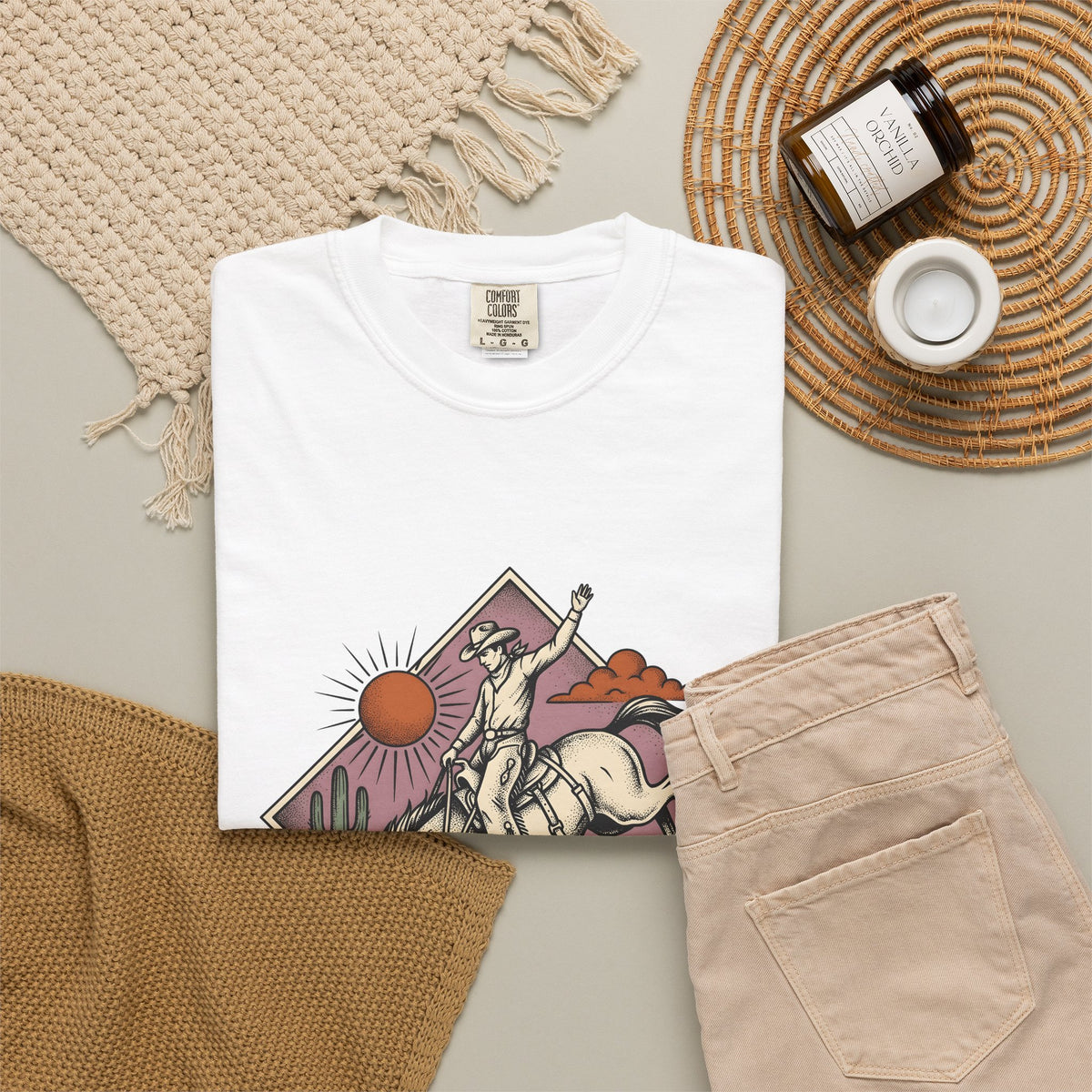 Bronc Rider T-Shirt Cowgirl Ranch Gift Women Sketch T-Shirt Rough Rider T-Shirt Cowboy Fan Rodeo T-Shirt Farm Graphic Tribal Desert Plant T-Shirt