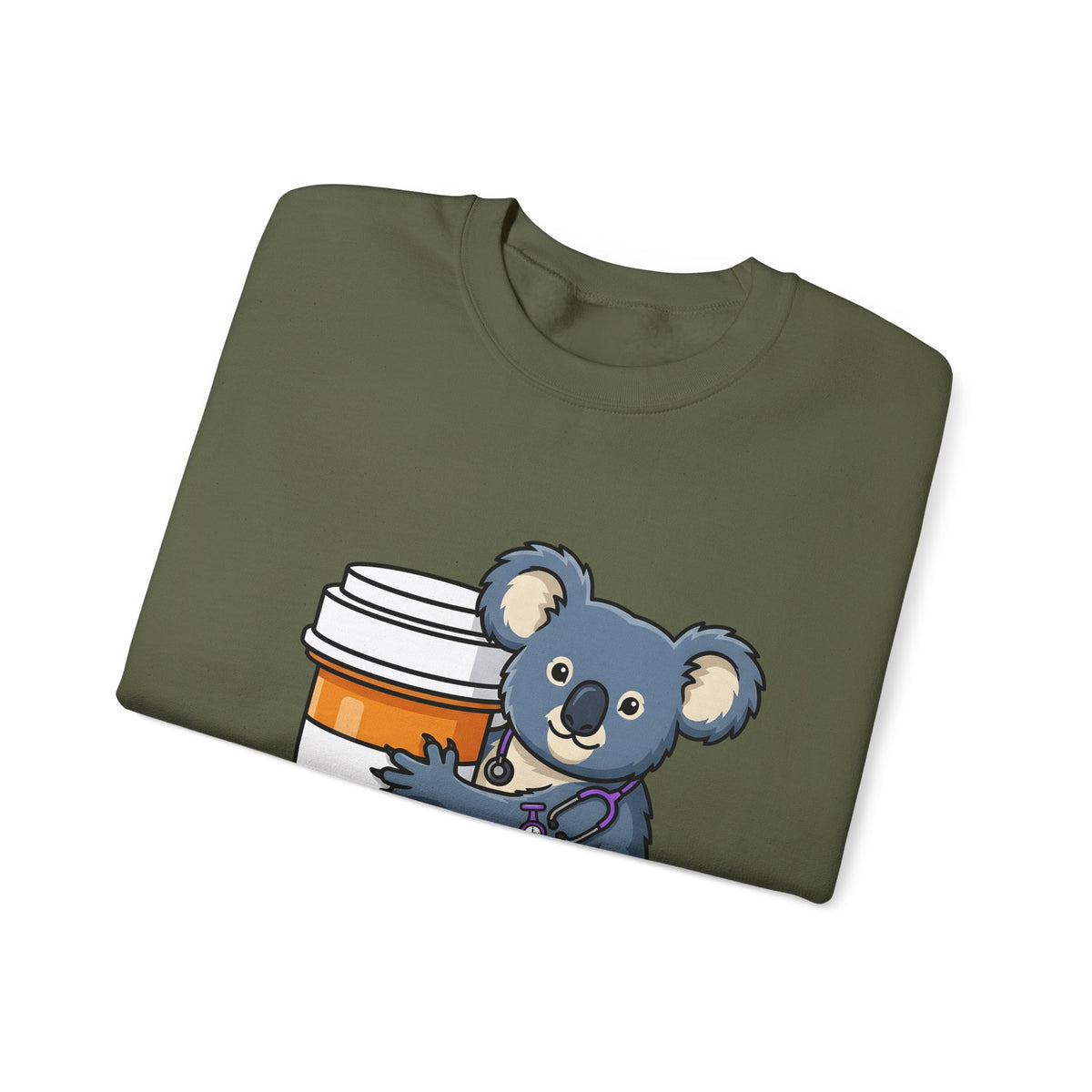 Koala Stethoscope Sweatshirt Nurses Animal Gift Women Cute Cartoon Sweatshirt Stethoscopes Sweatshirt Nurse Enthusiast Cartoonish Sweatshirt Wildlife Graphic
