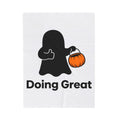 Ghost Halloween Satire Gift Specter Horror Fan Spooky Parody Plain Halloween Blanket