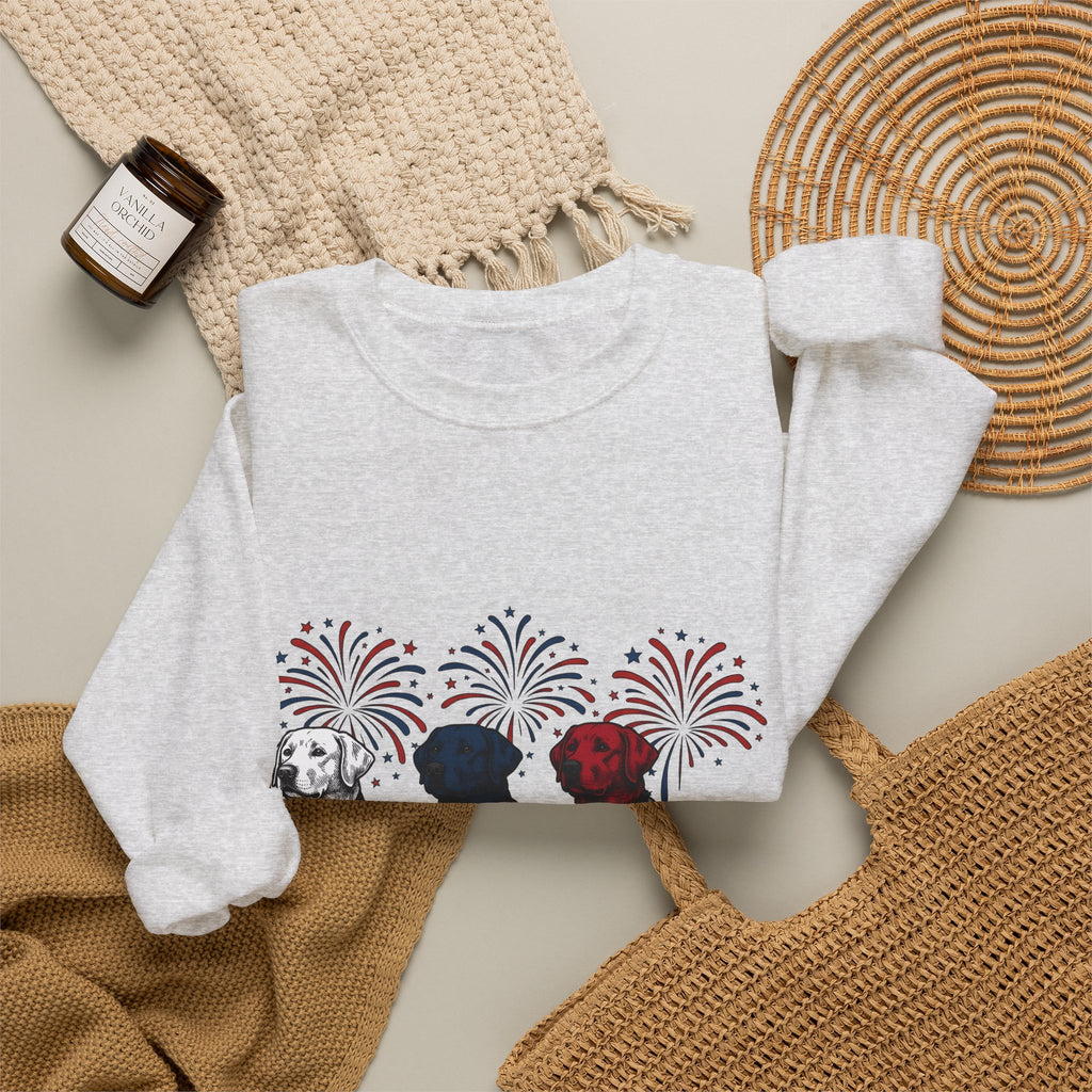 American Dogs Sweatshirt America/4th Of July Pet Gift Women Sketch Sweatshirt Canine Sweatshirt Patriot Fan Hand Drawn Sweatshirt Animal Graphic Retro
