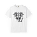 Elephant Art T-Shirt Boho Chic Critter Gift Women Hippie T-Shirt Pachyderm T-Shirt Bohemian Fan Psychedelic T-Shirt Animal Graphic Line Art