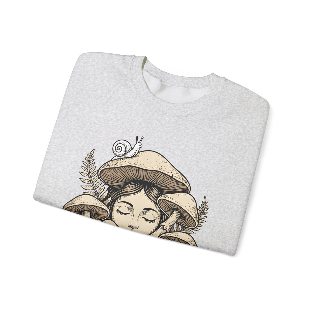Mushroom Woman Sweatshirt Boho Chic Nature Gift Women Line Art Sweatshirt Fungus Sweatshirt Hippie Fan Minimalist Sweatshirt Earth Graphic Vintage Snail Sweatshirt