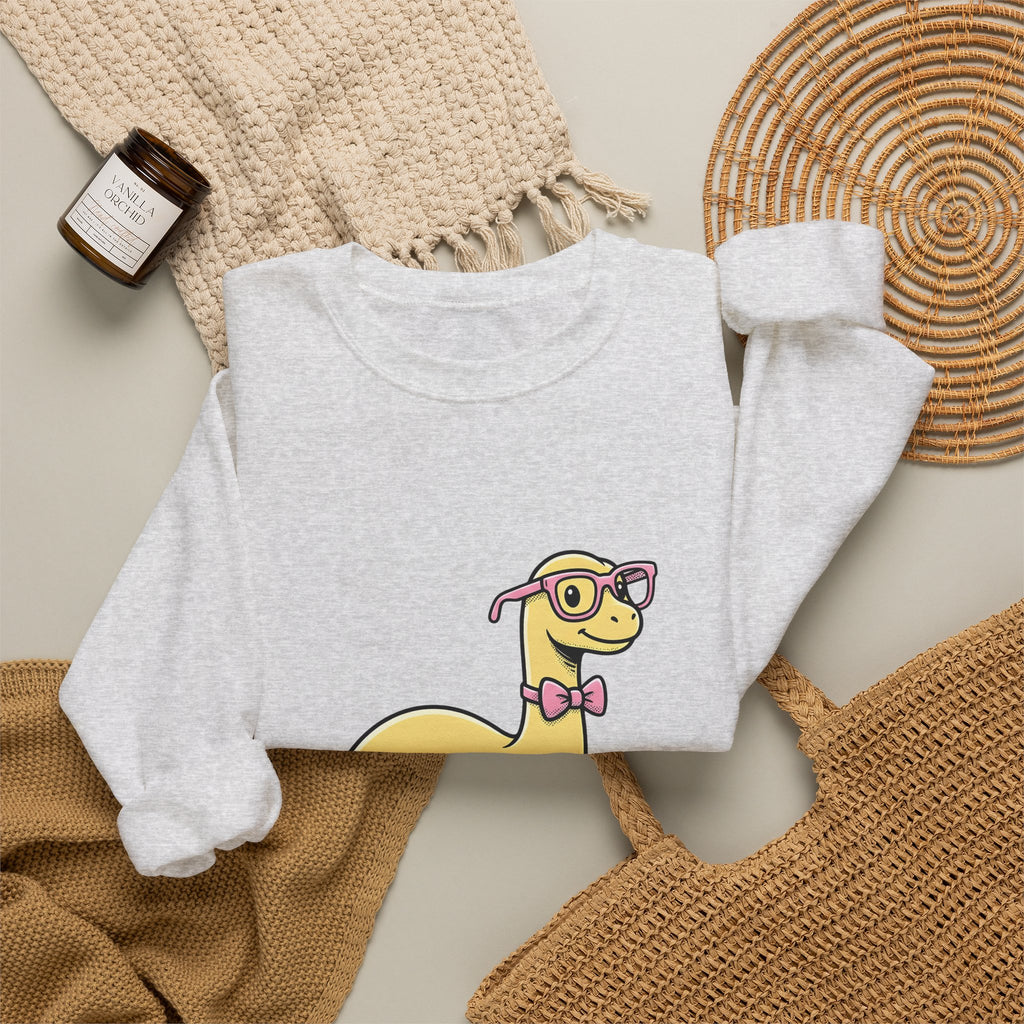 Dinosaur Eyeglasses Sweatshirt Teachers Education Gift Women Animated Sweatshirt Specs Sweatshirt Educator Enthusiast Cartoon Sweatshirt Learning Graphic