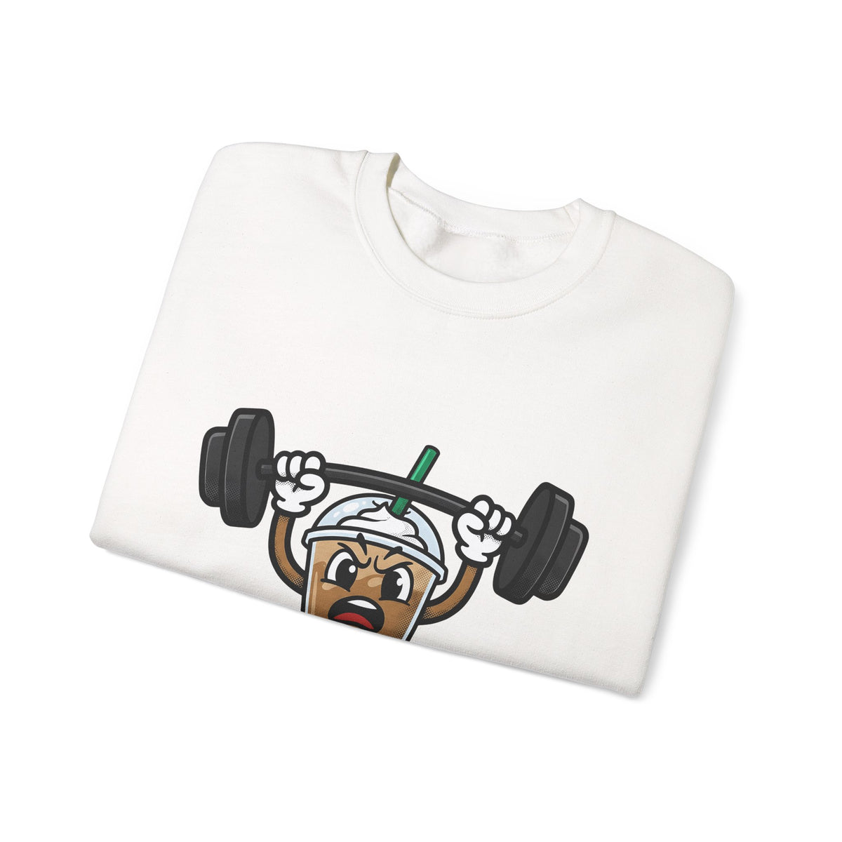 Latte Cup Icon Sweatshirt Coffee Exercise Gift Women Caricature Sweatshirt Coffee Sweatshirt Sweatshirt Coffee Fan Fitness Graphic Sweatshirt Pop Art Gym Weight
