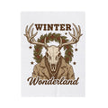 Antler Skull Blanket Christmas Frost Gift Women Throwback Blanket Deer Skull Blanket Xmas Fan Holiday Blanket Frosty Graphic Cartoon Pine Wreath