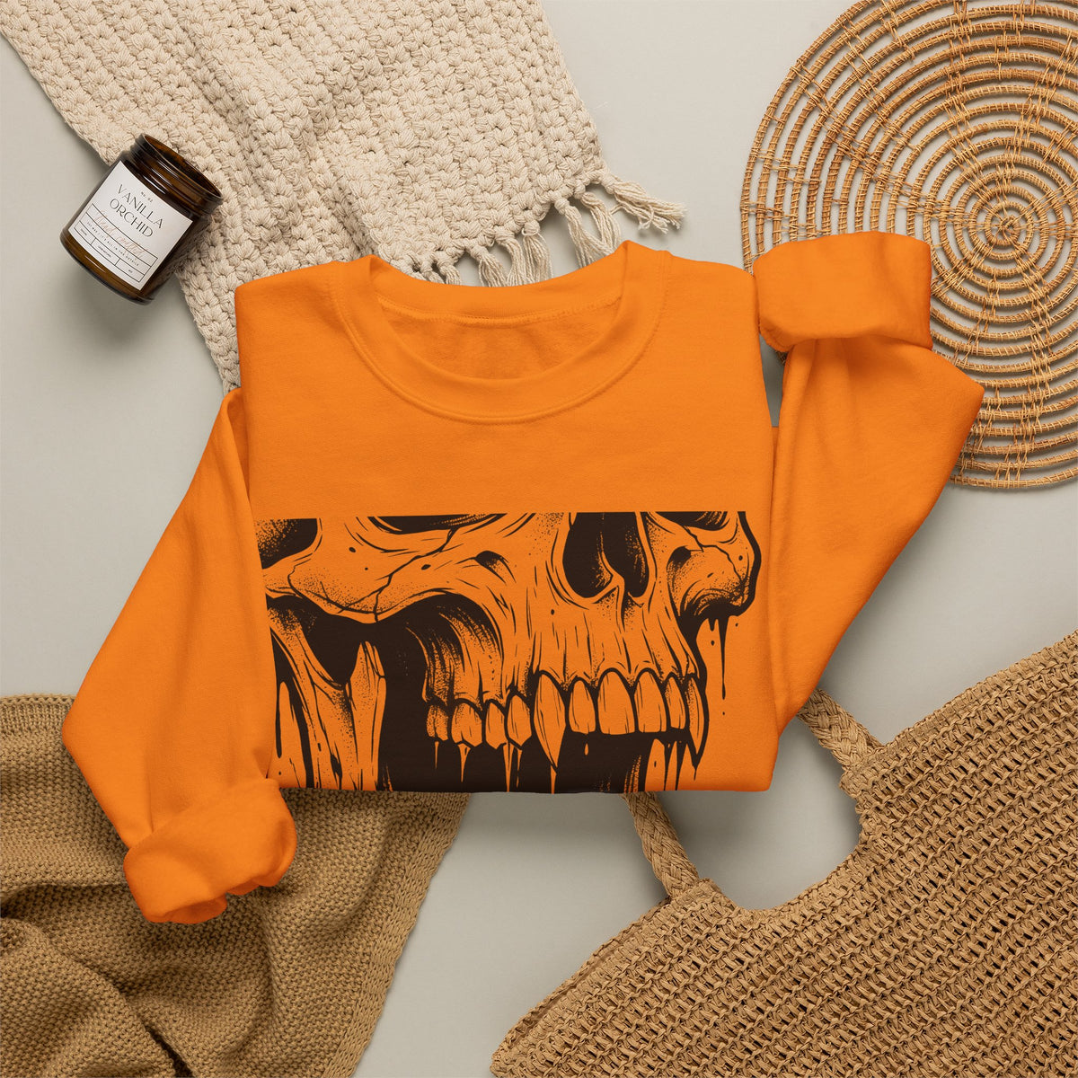Skull Art Sweatshirt Gothic Fright Gift Women Macabre Sweatshirt Skull T-Sh