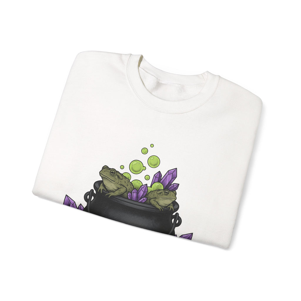 Cauldron Frogs Sweatshirt Halloween Witchcraft Gift Women Gothic Sweatshirt Toad Sweatshirt Horror Fan Dark Sweatshirt Occult Graphic