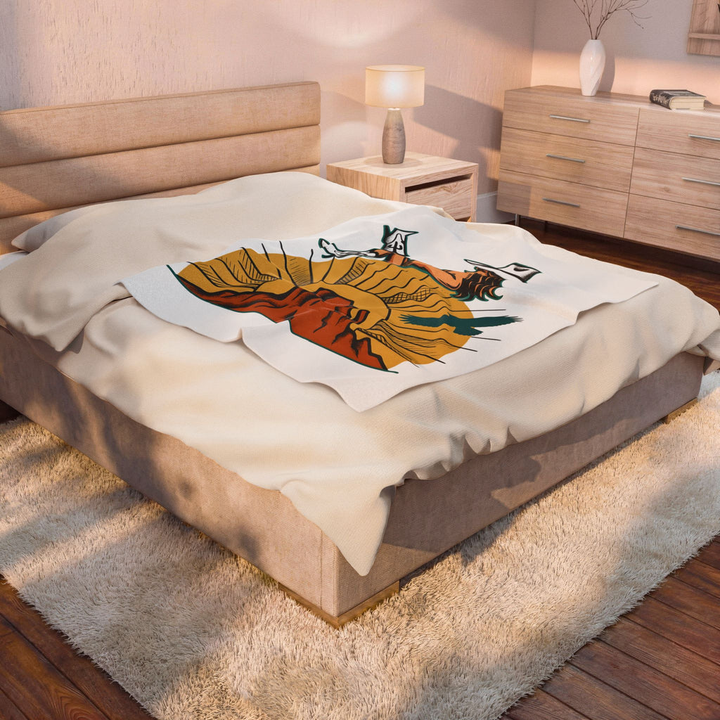 Cowgirl Cowgirl Cowboy Gift Retro Western Rodeo Fan Vintage Cowboy Hand Drawn Cactus Blanket