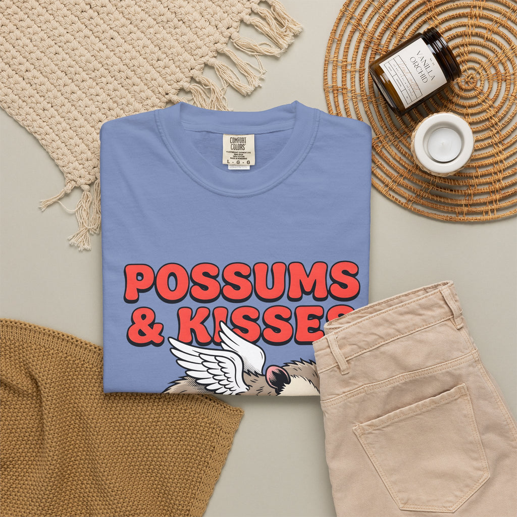 Possum Graphic T-Shirt St. Valentines Day Animals Gift Women Cartoon T-Shirt Opossum T-Shirt Valentines Fan Kawaii T-Shirt Wildlife Graphic Retro