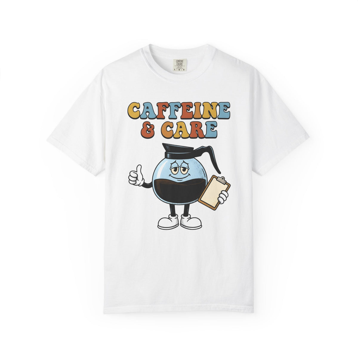 Coffee Pot Character T-Shirt Nurses Coffee Gift Women Cartoon T-Shirt Coffee Maker T-Shirt Nurse Fan Cartoony T-Shirt Caffeine Graphic Retro