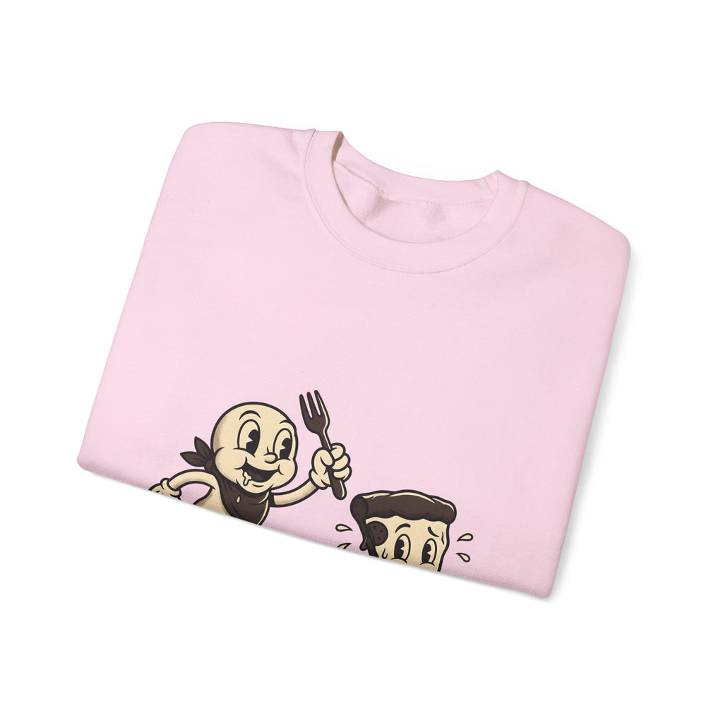 Cartoon Pizza Chase Sweatshirt Funny Meal Gift Women Hand Drawn Sweatshirt Pizza Sweatshirt Humor Fan Doodle Graphic Sweatshirt Line Art Pizza Piece Sweatshirt