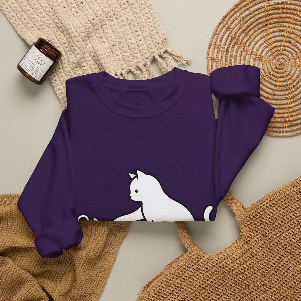 Cat Sweatshirt Cat Joke Gift Women Simple Sweatshirt Kitten Sweatshirt Feline Fan Cat Sweatshirt Humor Graphic Sketch Sweatshirt Sweatshirt
