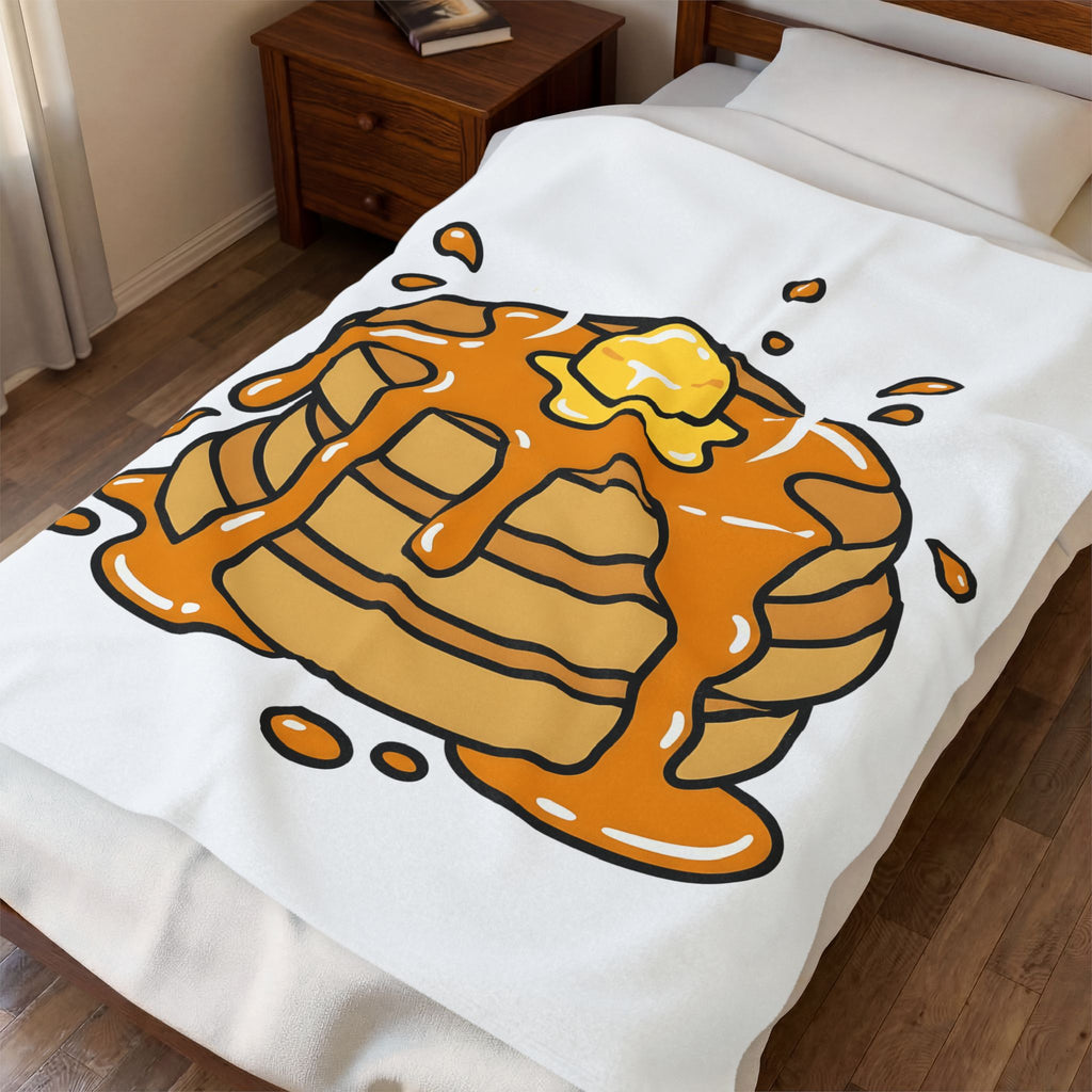 Pancake Stack Desserts Breakfast Gift Cartoon Pancakes Sweets Fan Cartoony Morning Bold Syrup Blanket