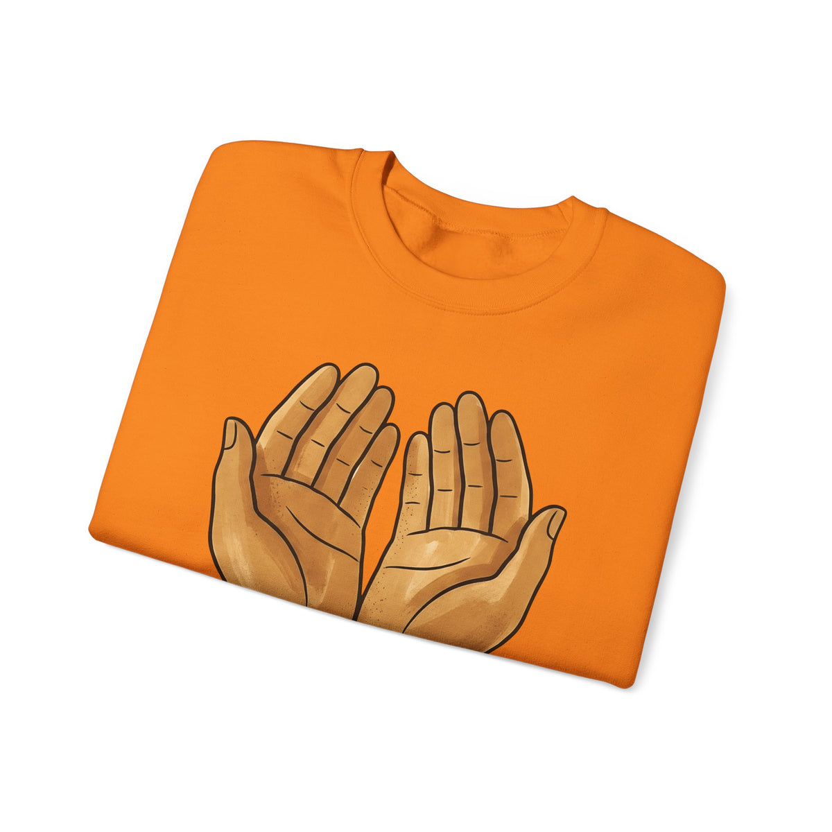 Open Palms Sweatshirt Support Thanks Gift Women Sketch Sweatshirt Hands Sweatshirt Caregiver Enthusiast Drawing Illustration Gratitude Graphic Simple