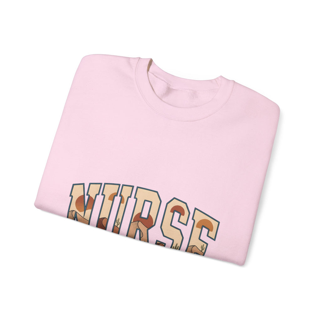 Desert Landscape Text Sweatshirt Nurse Western Gift Women Boho Sweatshirt Desert Text Sweatshirt Rn Fan Hippie Sweatshirt Cowboy Graphic Retro Cactus Sweatshirt