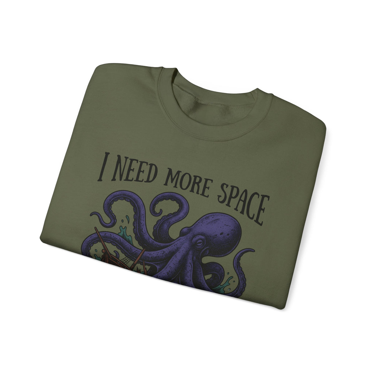 Octopus Ship Sweatshirt Funny Nautical Gift Women Vintage Sweatshirt Kraken Sweatshirt Humor Fan Retro Sweatshirt Maritime Graphic Hand Drawn Ocean Sweatshirt