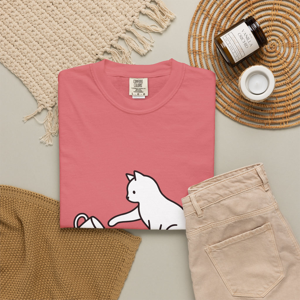 Cat T-Shirt Cat Joke Gift Women Simple T-Shirt Kitten T-Shirt Feline Fan Cat T-Shirt Humor Graphic Sketch T-Shirt T-Shirt