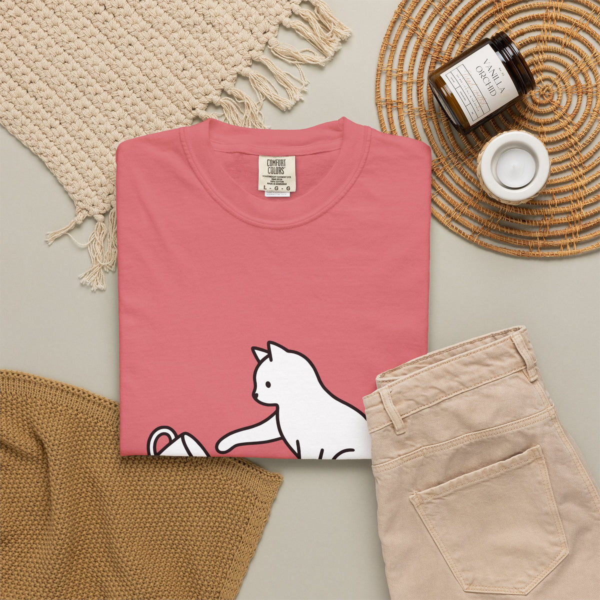 Cat T-Shirt Cat Joke Gift Women Simple T-Shirt Kitten T-Shirt Feline Fan Cat T-Shirt Humor Graphic Sketch T-Shirt T-Shirt