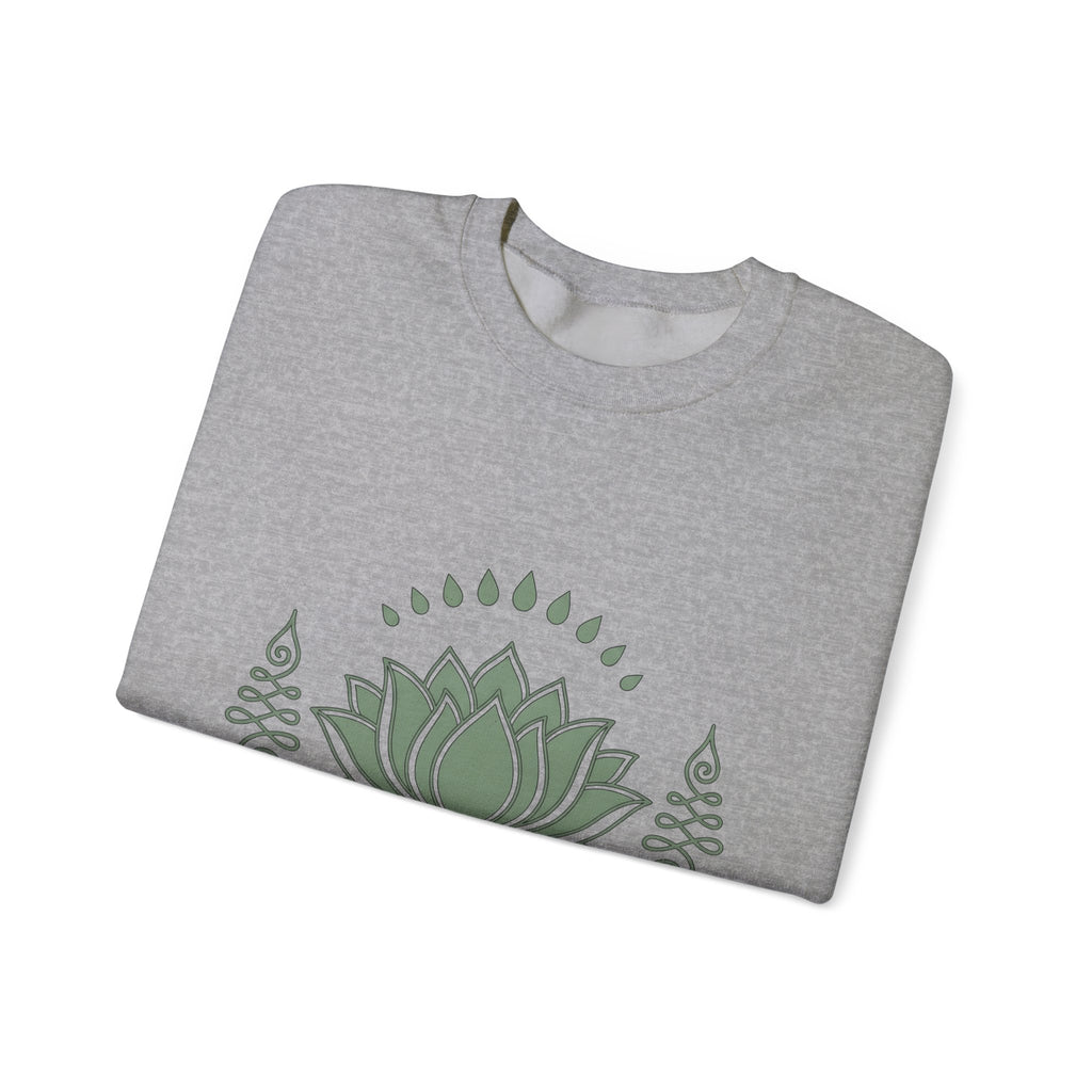 Lotus Blossom Sweatshirt Boho Chic Meditation Gift Women Sketch Sweatshirt Waterlily Sweatshirt Hippie Enthusiast Drawing Design Simple Sacred Geometry