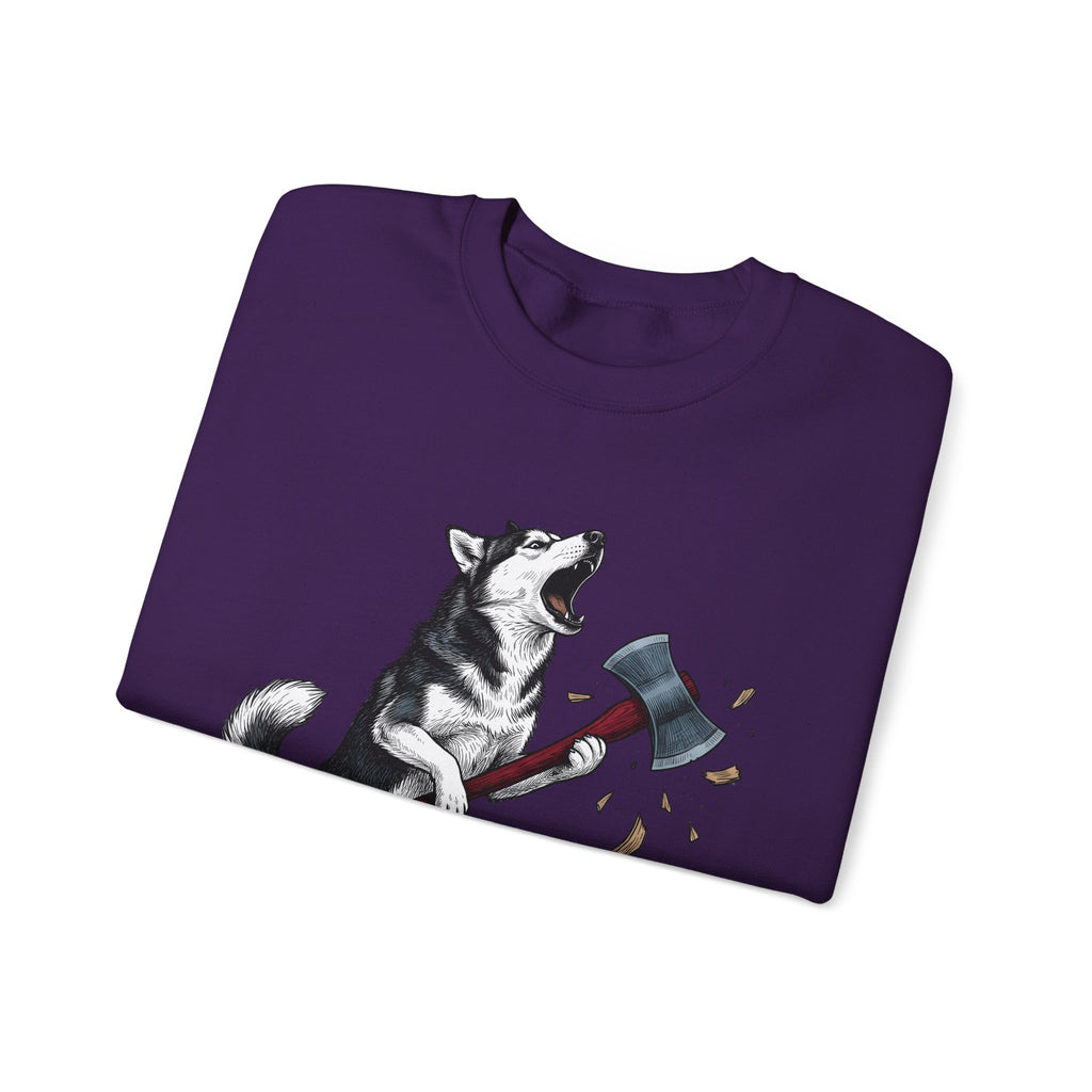Wolf Dog Sweatshirt Dog Funny Gift Women Line Art Sweatshirt Wolfdog Sweatshirt Dog Fan Illustrated Graphic Sweatshirt Hand Drawn Splitting Axe Sweatshirt