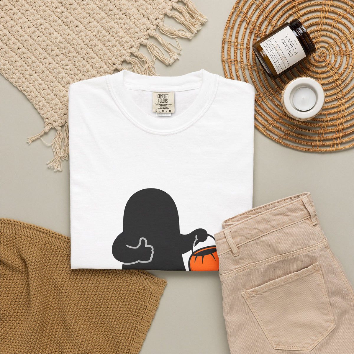 Ghost Halloween Satire Gift Specter Horror Fan Spooky Parody Plain Halloween T-Shirt
