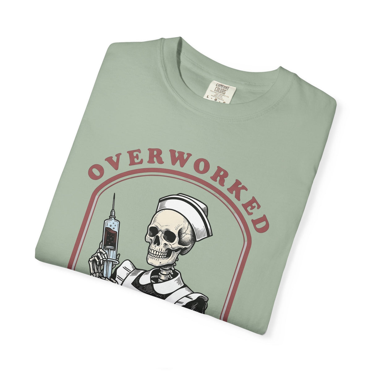 Bony Nurse T-Shirt Nurses Scary Gift Women Hand Drawn T-Shirt Nurse T-Shirt Nursing Enthusiast Illustrated Graphic T-Shirt Sketch Shot T-Shirt