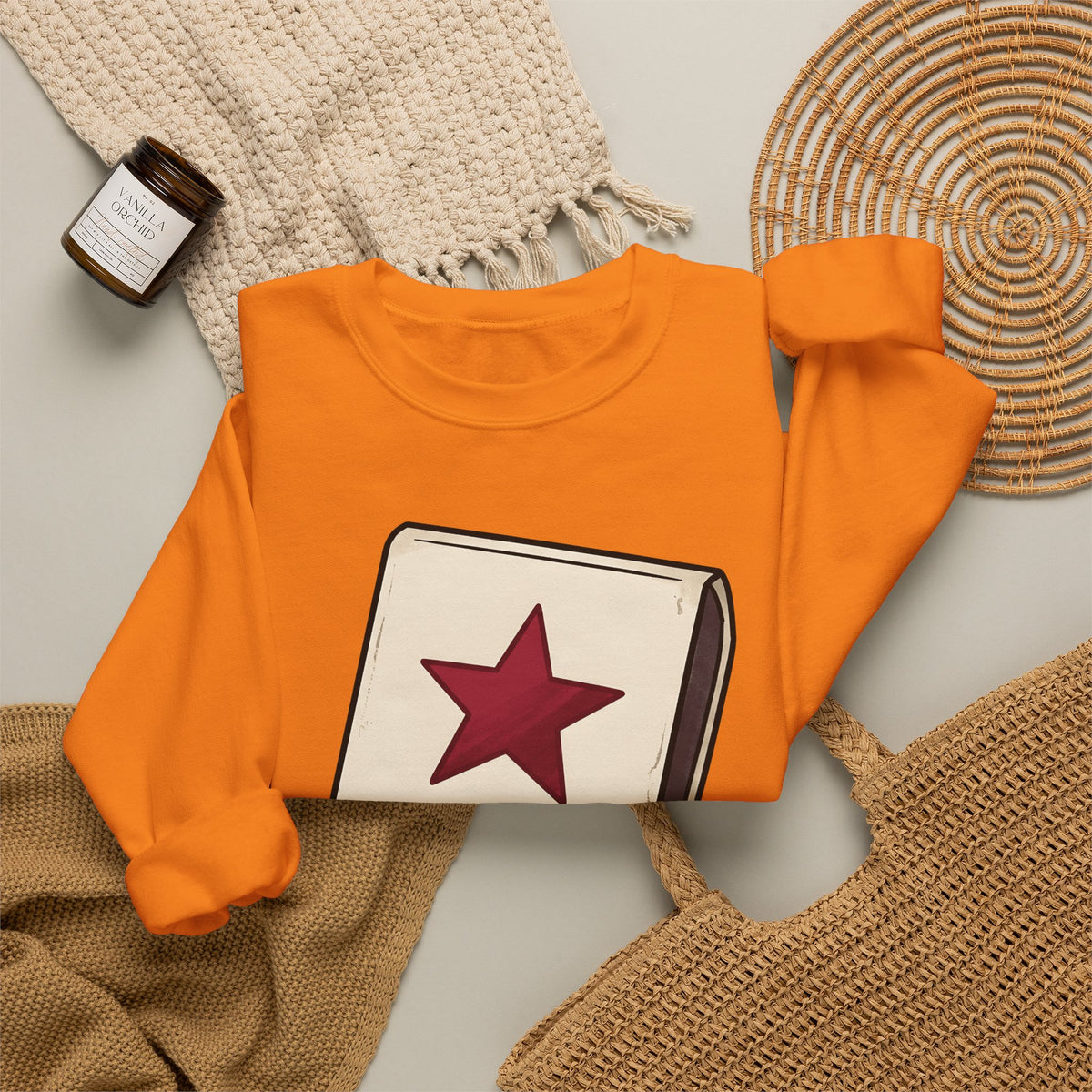 Matchbook Illustration Sweatshirt Cute Quote Gift Women Sketch Sweatshirt Matchcover Sweatshirt Kawaii Fan Doodle Sweatshirt Inspirational Graphic Simple Star