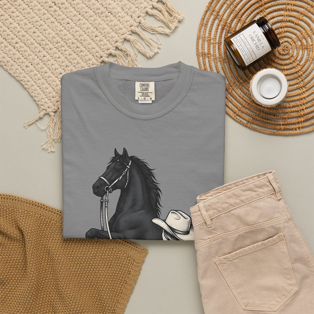Ranch Horse T-Shirt Cowgirl Cowboy Gift Women Old School T-Shirt Ranch Horse T-Shirt Rodeo Fan Vintage T-Shirt Cowboy Graphic Line Art Power Bolt