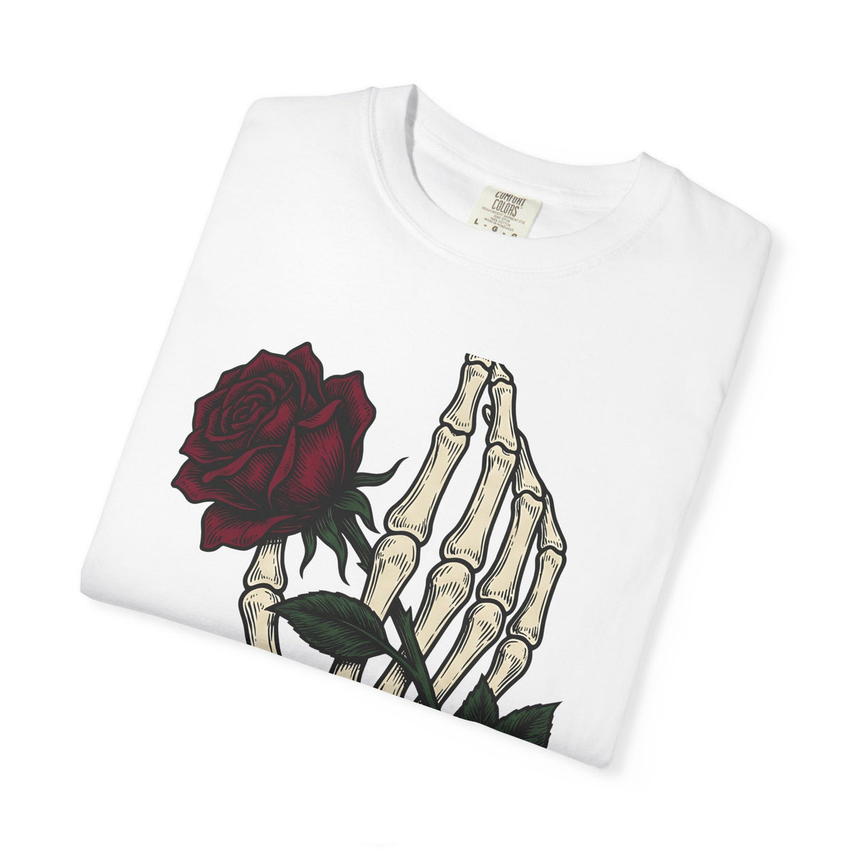Skeleton Hand T-Shirt Halloween Gothic Gift Women Tattoo T-Shirt Bony Finger T-Shirt Horror Fan Ink T-Shirt Dark Graphic Vintage Rose T-Shirt