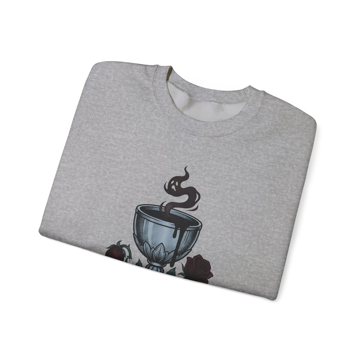 Chalice Roses Sweatshirt Nurses Therapy Gift Women Dark Sweatshirt Goblet Sweatshirt Nurse Enthusiast Gothic Sweatshirt Counseling Graphic Antique Spirit