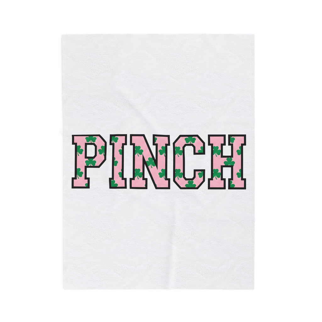 Shamrock Pattern Blanket St Patrick's Day Holiday Gift Women Bold Blanket Clover Blanket Irish Fan Vintage Blanket Celebration Graphic Retro