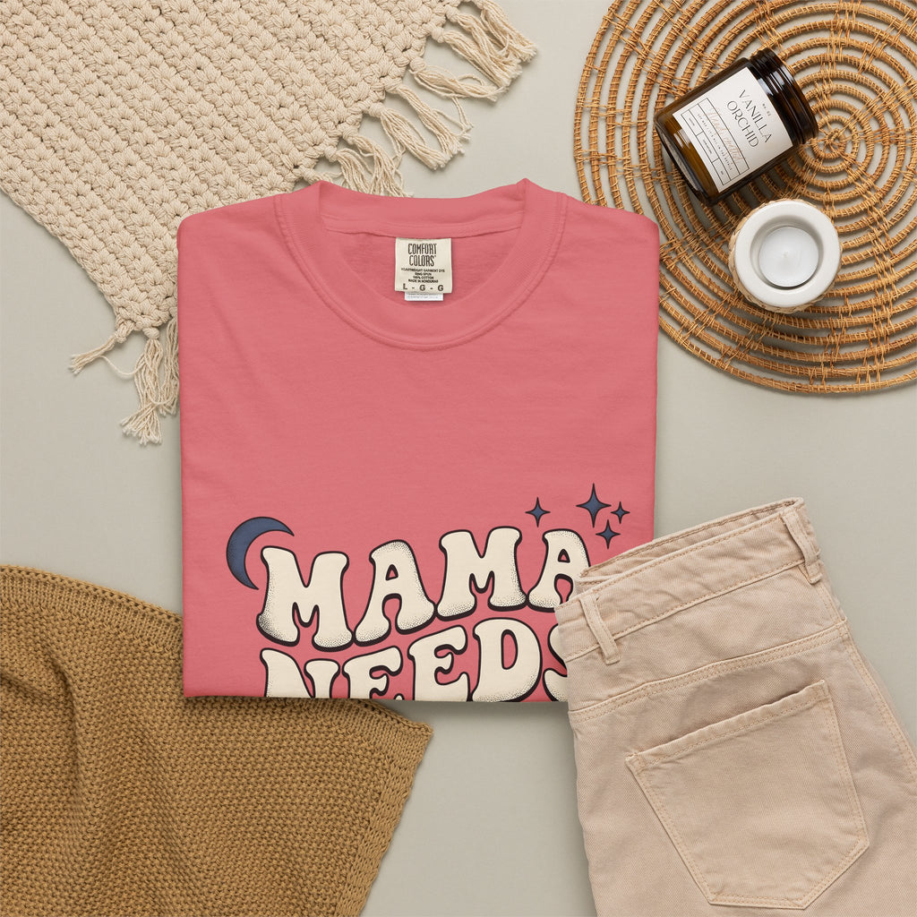 Large Bubble Text T-Shirt Moms Pajamas Gift Women Throwback T-Shirt Bubble Letter T-Shirt Motherhood Fan Retro Style T-Shirt Sleepwear Graphic