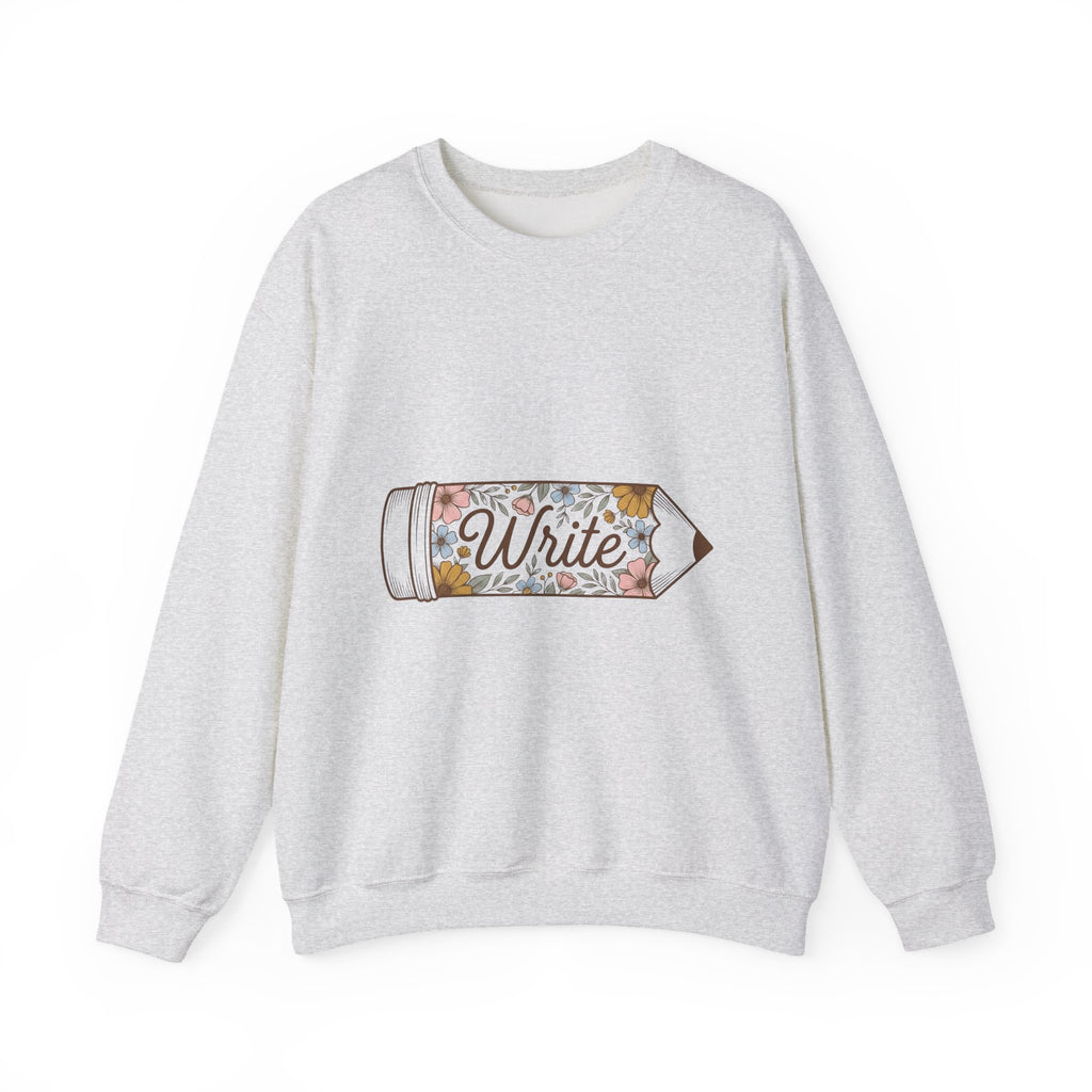 Flower Pen Sweatshirt Teacher Stationery Gift Women Rustic Sweatshirt Pen Sweatshirt Educator Enthusiast Vintage Design Paper Graphic Retro Garden Flowers
