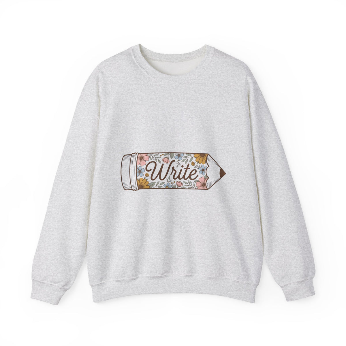 Flower Pen Sweatshirt Teacher Stationery Gift Women Rustic Sweatshirt Pen Sweatshirt Educator Enthusiast Vintage Design Paper Graphic Retro Garden Flowers