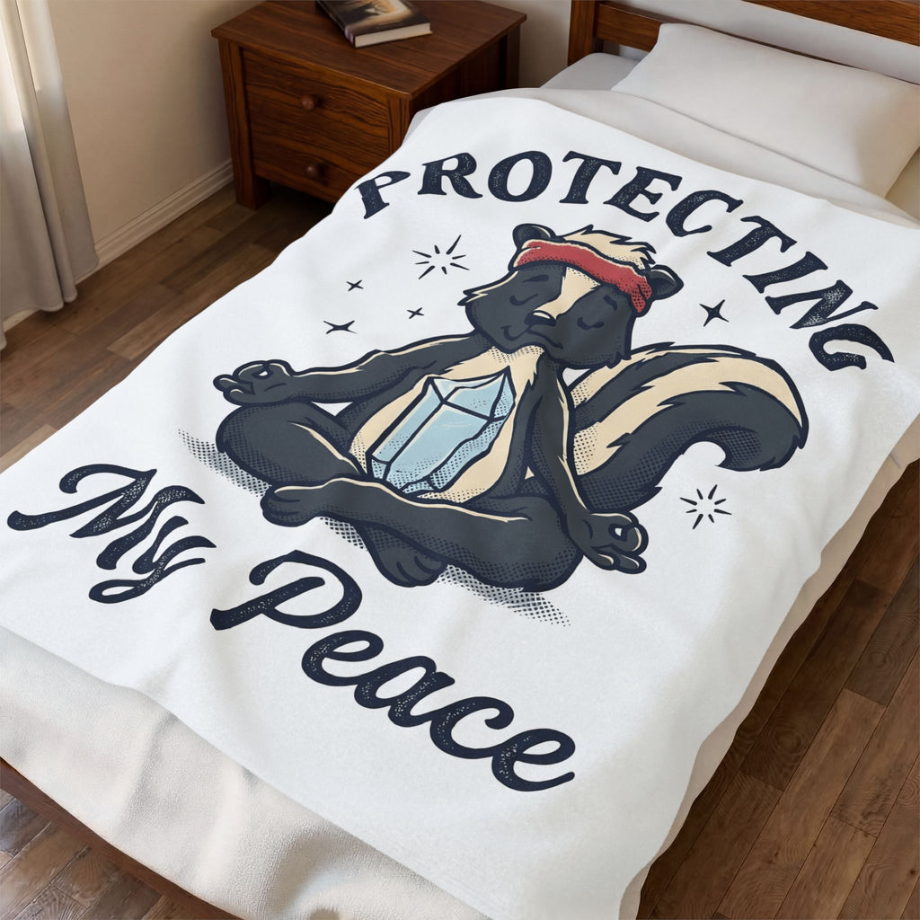 Skunk Yoga Blanket Funny Pet Gift Women Comic Blanket Stinky Yoga Blanket Humor Fan Cartoon Blanket Animal Graphic Vintage Gemstone Blanket