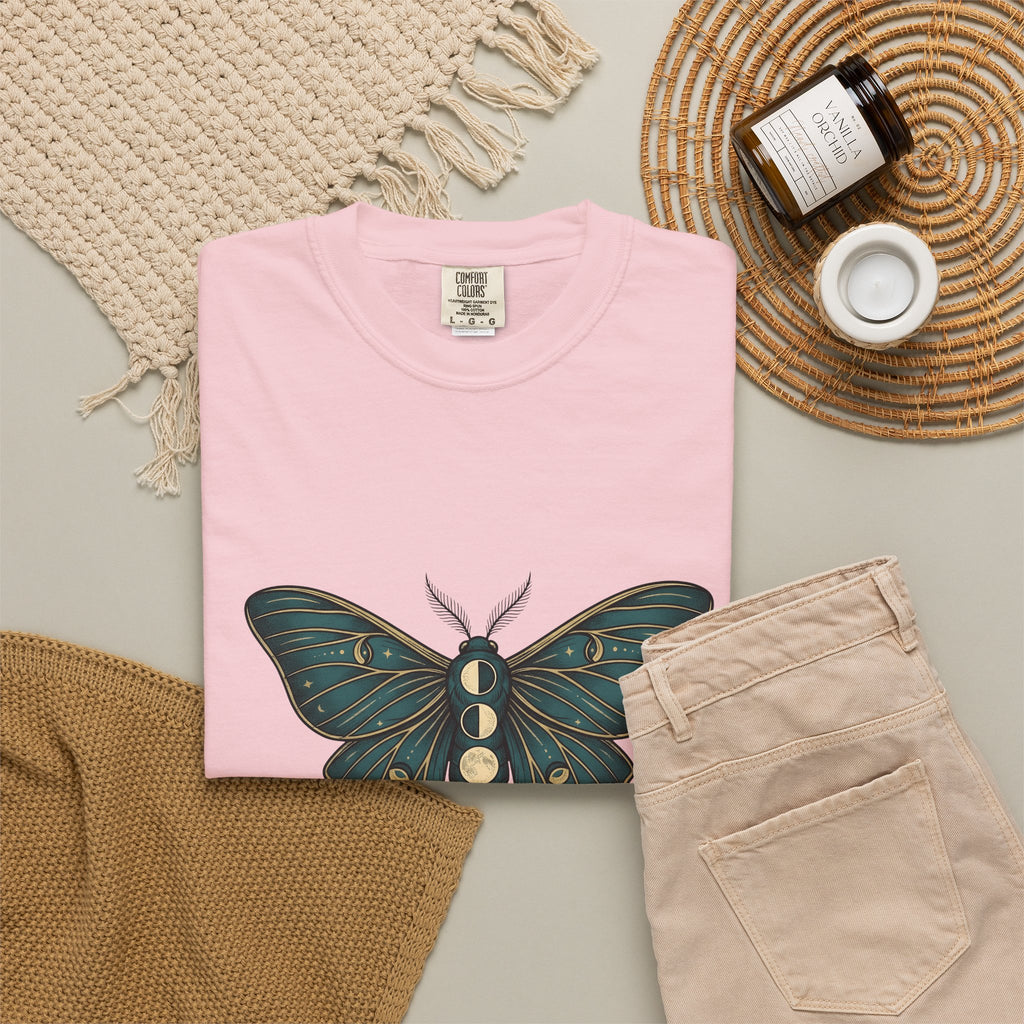 Luna Butterfly T-Shirt Boho Chic Astrology Gift Women Mystical T-Shirt Butterfly T-Shirt Bohemian Enthusiast Magical T-Shirt Zodiac Graphic Retro