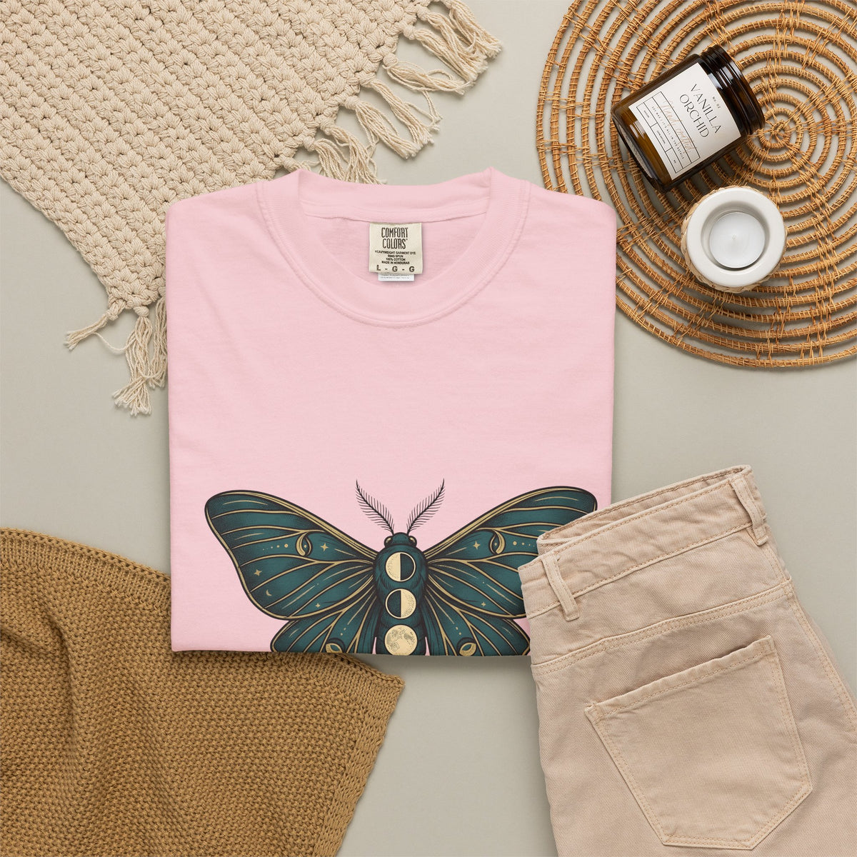 Luna Butterfly T-Shirt Boho Chic Astrology Gift Women Mystical T-Shirt Butterfly T-Shirt Bohemian Enthusiast Magical T-Shirt Zodiac Graphic Retro