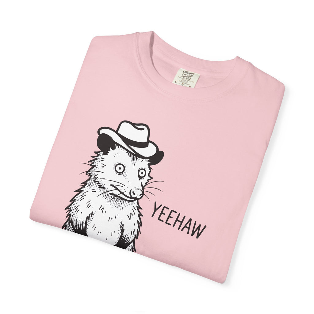 Possum Western Hat T-Shirt Cowgirl Pet Gift Women Line Art T-Shirt Opossum T-Shirt Cowboy Fan Animal Illustration Graphic Hand Drawn Western Hat