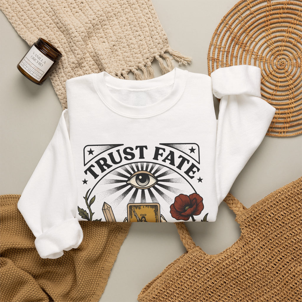 Oracle Card Hands Sweatshirt Boho Chic Metaphysical Gift Women Magical Sweatshirt Tarot Card Sweatshirt Bohemian Fan Mystical Graphic Sweatshirt Hand Drawn
