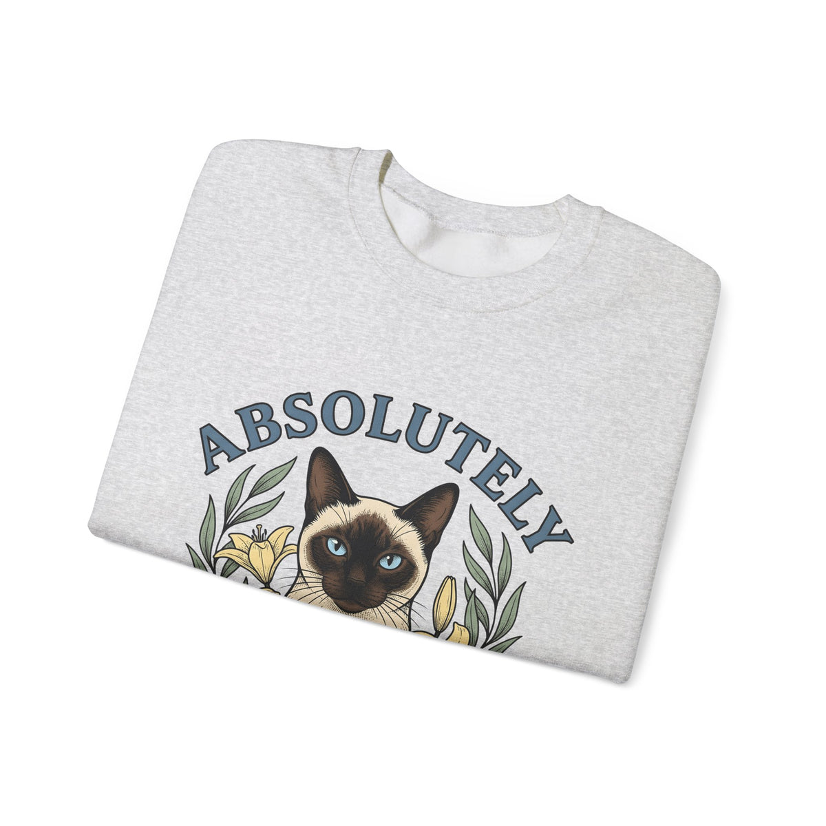 Siamese Cat Sweatshirt Cat Floral Gift Women Hand Drawn Sweatshirt Siamese Sweatshirt Cat Fan Illustrated Design Vintage Lilies Sweatshirt