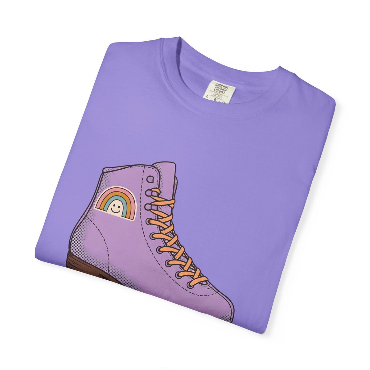 Roller Skate T-Shirt Cute Skateboarding Gift Women Cartoon T-Shirt Skate T-Shirt Kawaii Fan Comic T-Shirt Skateboard Graphic Vintage Rainbow T-Shirt