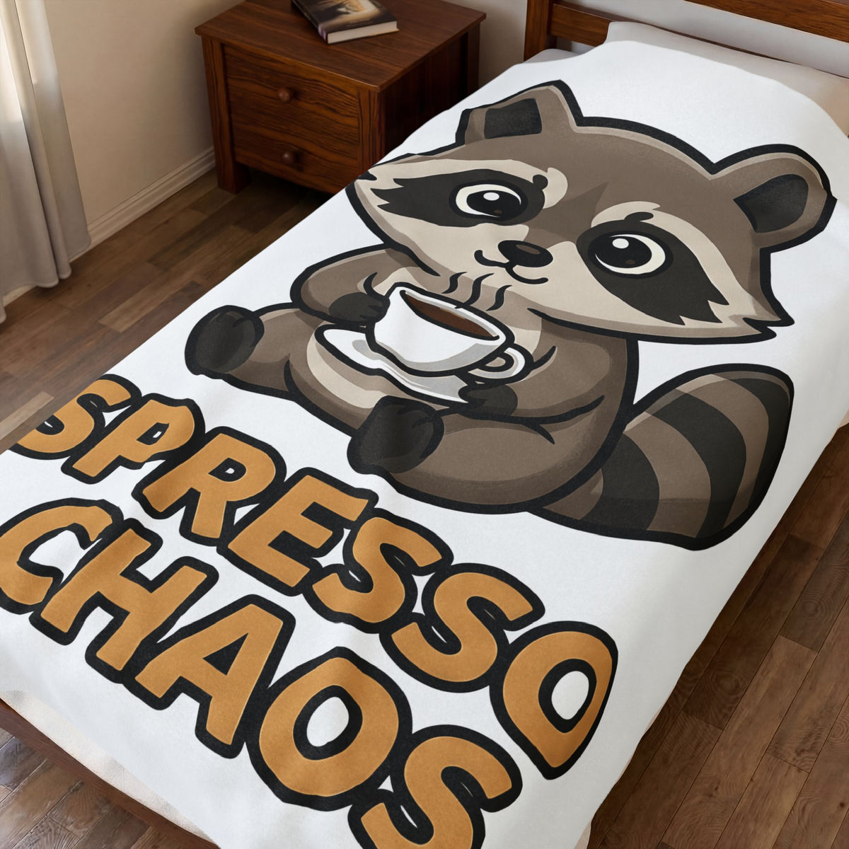 Raccoon Drink Cup Blanket Coffee Fauna Gift Women Delightful Blanket Blanket Blanket Coffee Fan Wildlife Graphic Blanket Toon Beast Blanket