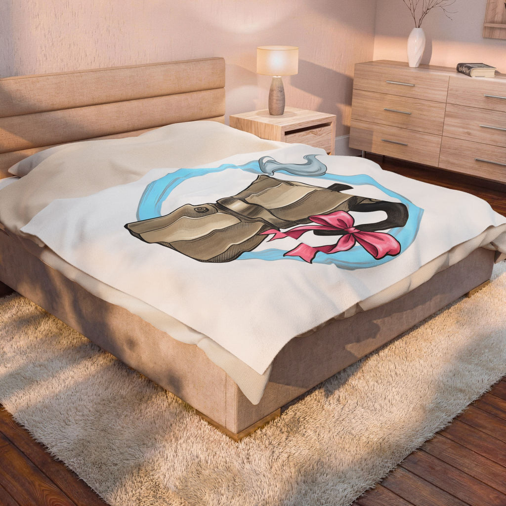 Coffee Pot Blanket Moms Java Gift Women Line Art Blanket Coffee Maker Blanket Mom Fan Coffee Illustration Design Classic Line Blanket
