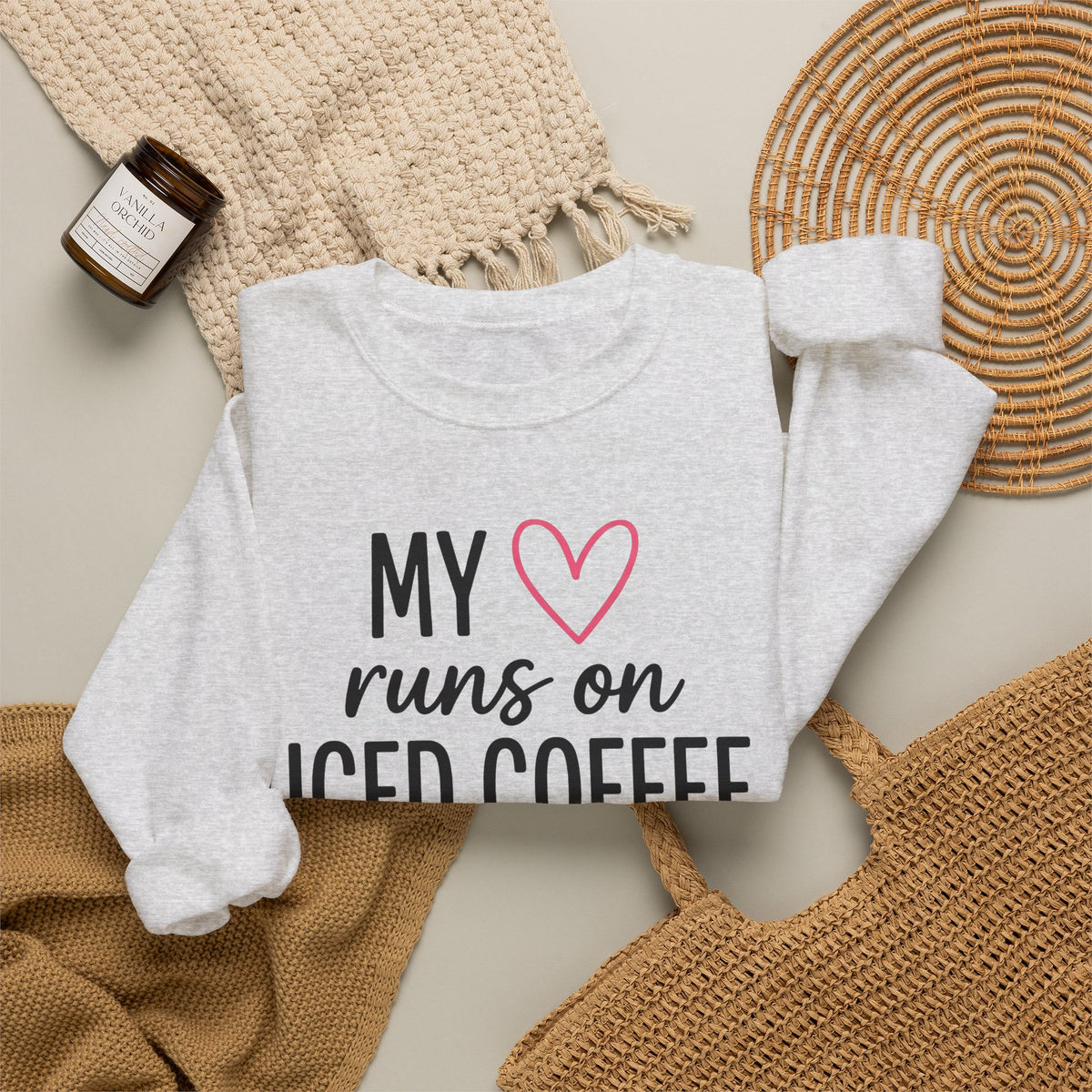 Cold Coffee Cup Sweatshirt Moms Espresso Gift Women Adorable Sweatshirt Coffee Sweatshirt Sweatshirt Mother Fan Coffee Sweatshirt Caffè Graphic Simple Love Symbol