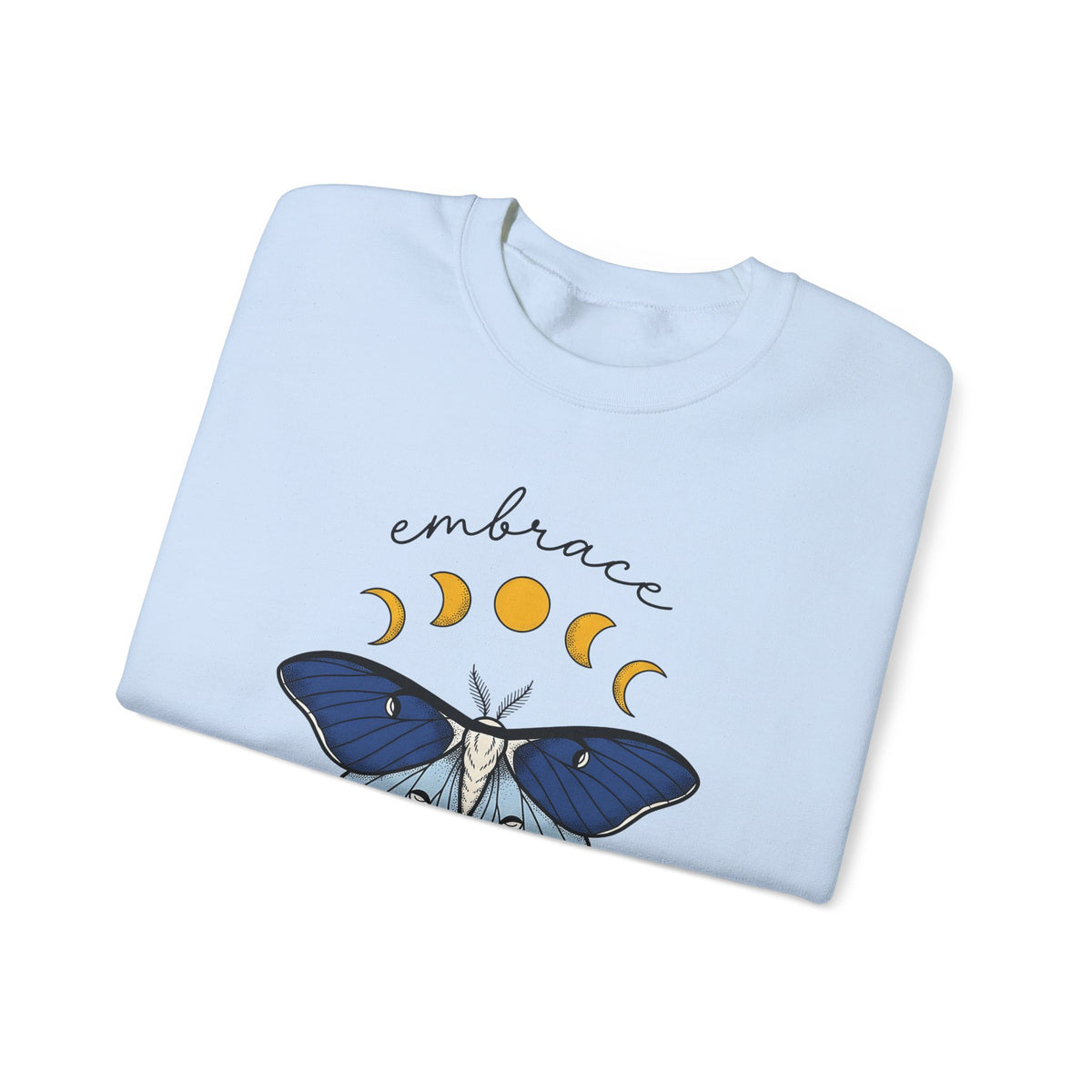 Luna Moth Sweatshirt Boho Chic Occult Gift Women Hippie Sweatshirt Actias Luna Sweatshirt Bohemian Enthusiast Psychedelic Sweatshirt Mystical Graphic Sleek