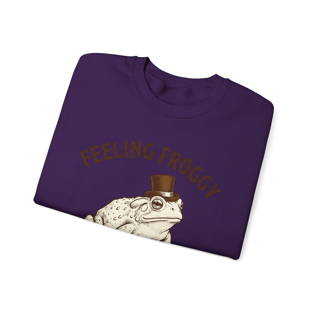 Toad Top Hat Sweatshirt Funny Animal Gift Women Vintage Sweatshirt Frog Sweatshirt Humor Fan Retro Sweatshirt Creature Graphic Hand Drawn Animal Humor Sweatshirt