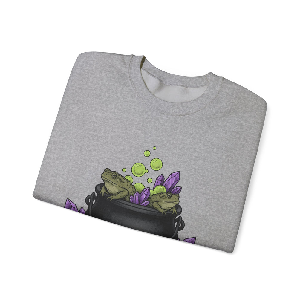 Cauldron Frogs Sweatshirt Halloween Witchcraft Gift Women Gothic Sweatshirt Toad Sweatshirt Horror Fan Dark Sweatshirt Occult Graphic